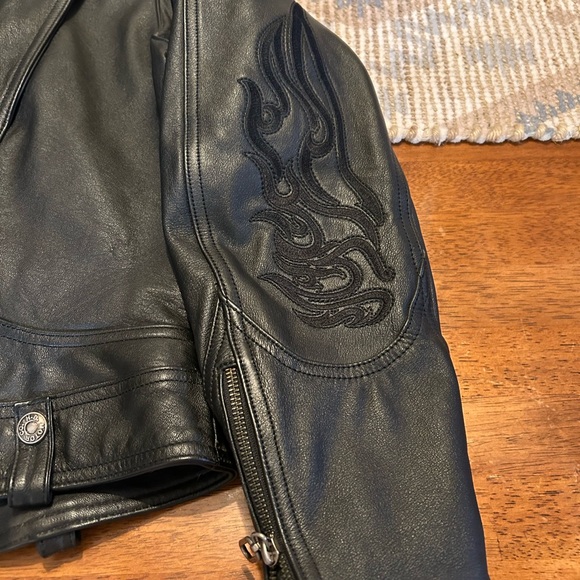 Harley-Davidson Black Leather Biker Jacket - Picture 4 of 8